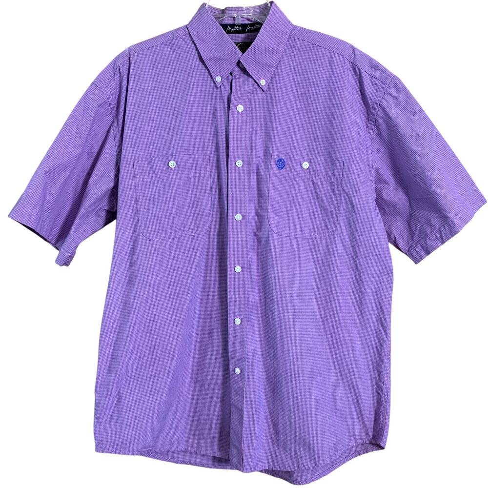 George Strait Collection by Wrangler Men's L Short Sleeve Plaid Button Down